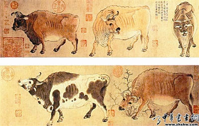 《五牛图》局部