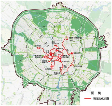 成都市锦城文化步道规划方案图(图由成都市规划局提供)