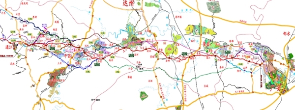 镇广高速四川境线路公布:在达州设7处互通,与营达,南大梁高速等相交