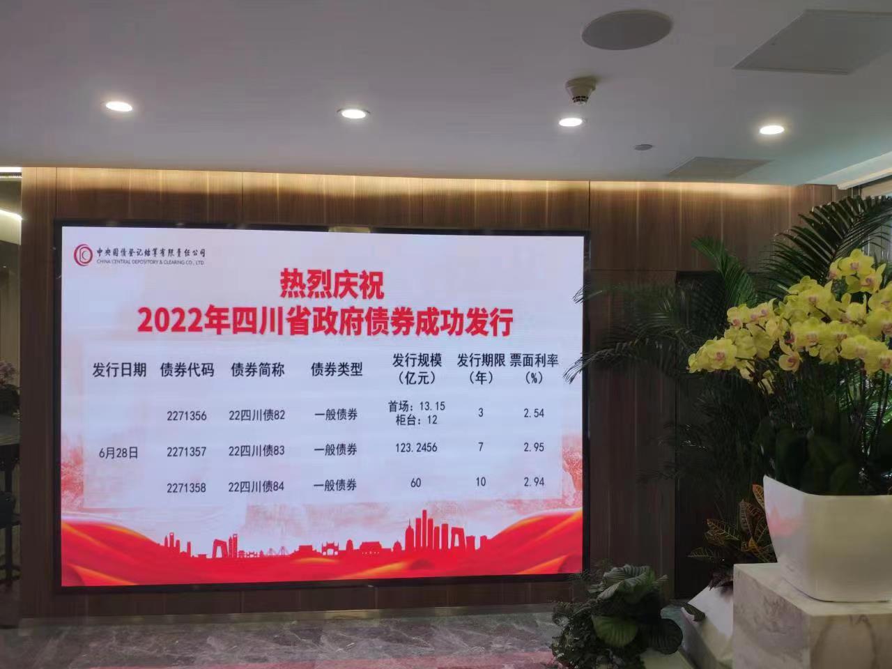  四川省2022年地方政府债券柜台发行正式启动